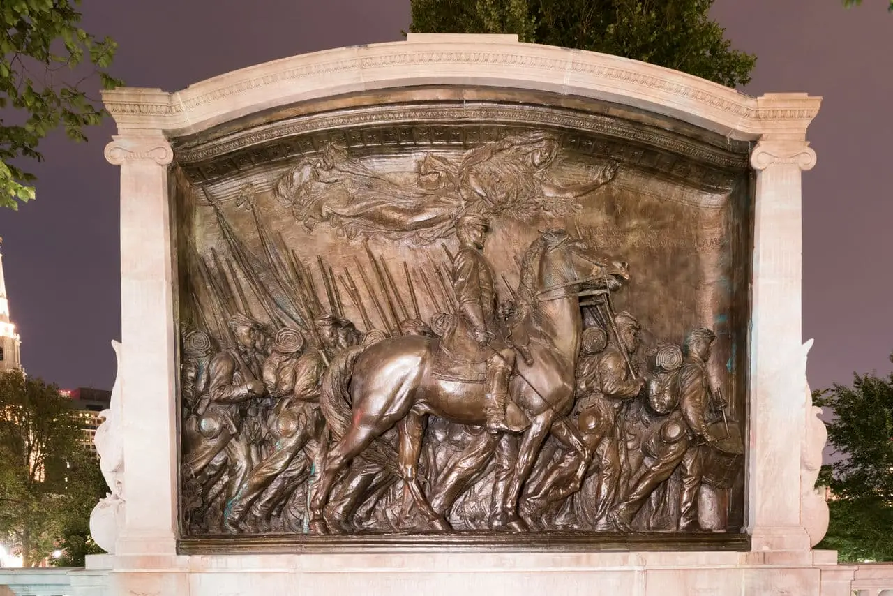 Monument of Robert Gould Shaw and the civil war 54th Regiment