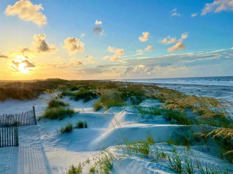 dawn over kiawah island beach