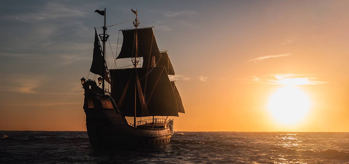 Pirate Ship Leaving Charleston Harbor