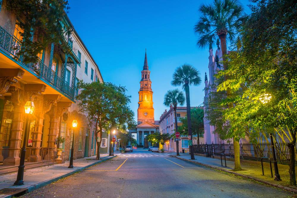 Theaters and Churches in downtown Charleston SC