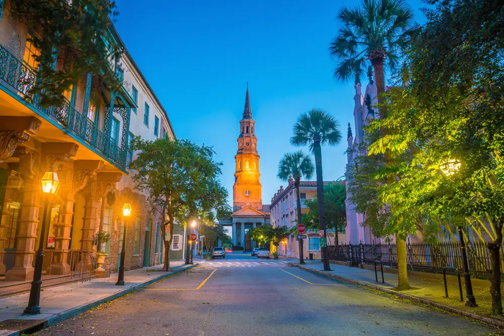 Theaters and Churches in downtown Charleston SC